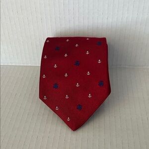 Brooks Brothers Red Tie with Nautical Motif